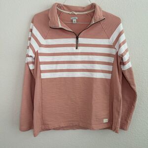 L.L. Bean Women's Peaks Island Quarter-Zip Pullover Sz L